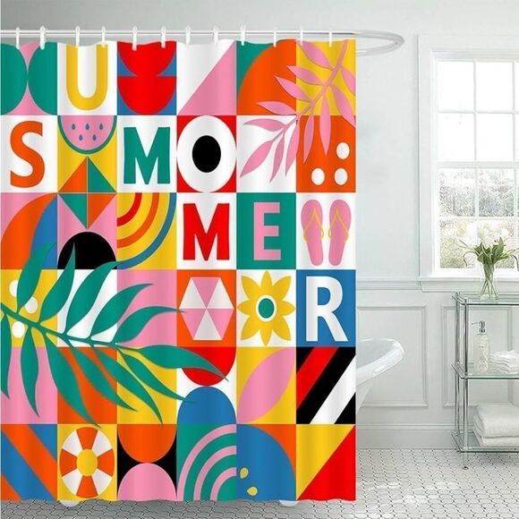 Colorful Summer Shower Curtain - Picture 2 of 5